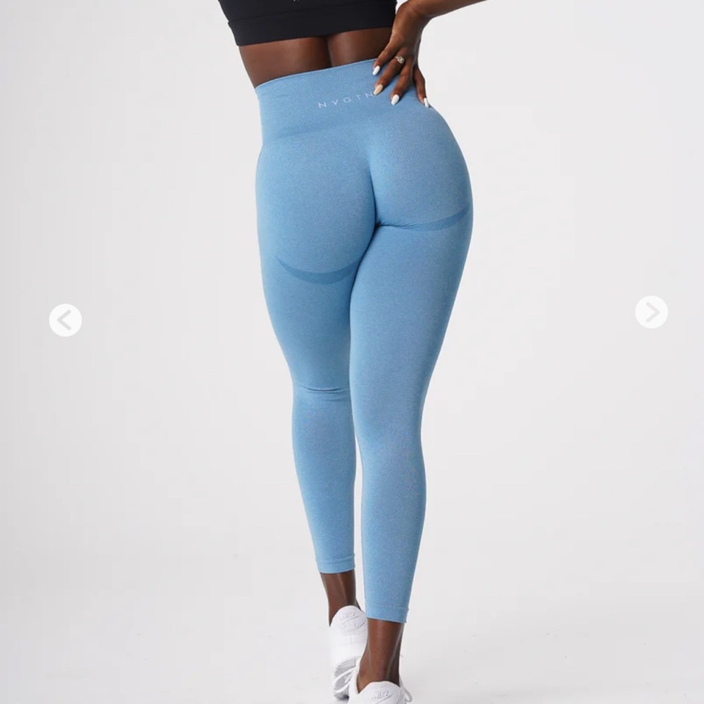 Sky blue contour seamless leggings